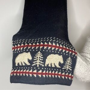 Navy Blue Bear Pattern Scarf